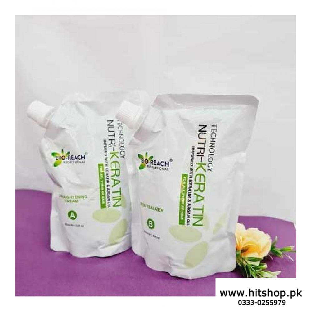 Bioa Reach Professional Hair Straightening and Nutralizer Cream with Argan Keratin Oil 400ml